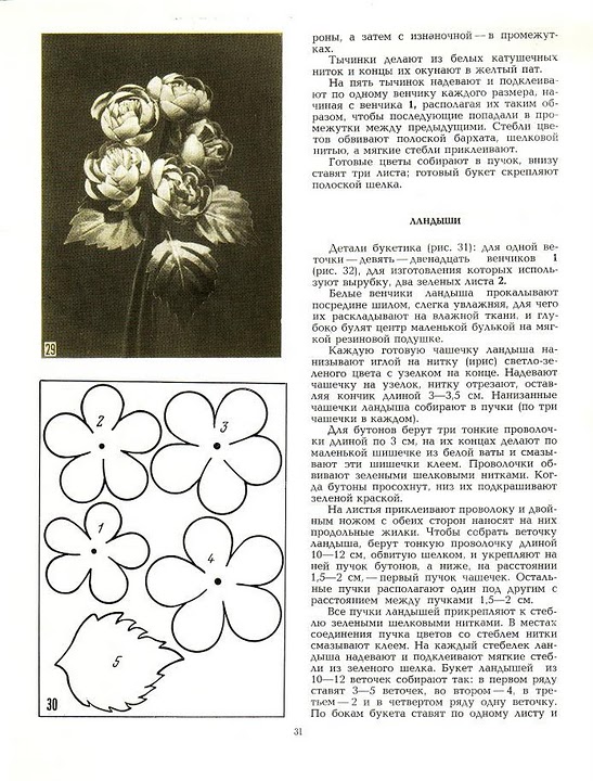 описание изготовления цветов из ткани22